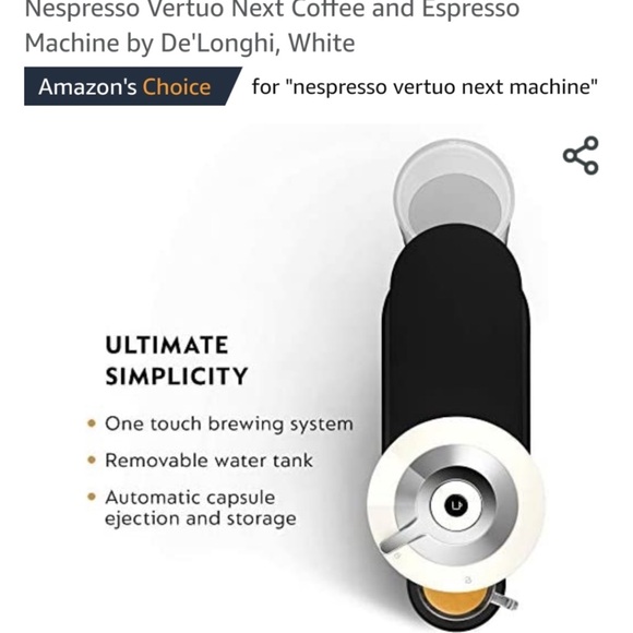 Nespresso Vertuo Next Coffee and Espresso Machine in White by D’Longhi - Picture 6 of 8